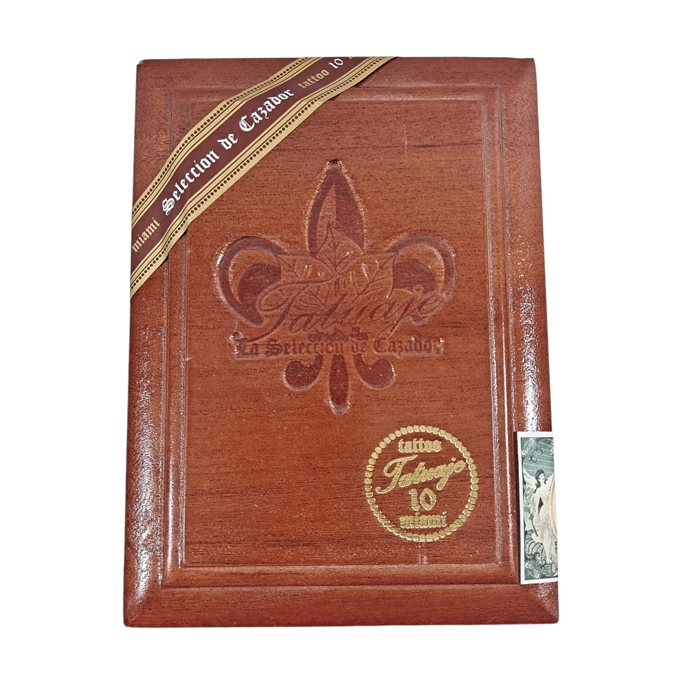 Tatuaje 10th Anniversary Belle Encre Wooden Cigar Box Hinge Lid 2015 Empty
